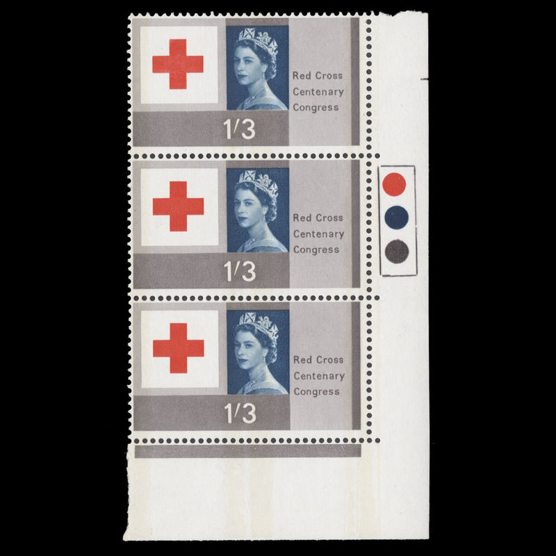 Great Britain 1963 (MNH) 1s3d Red Cross Centenary phosphor traffic light strip