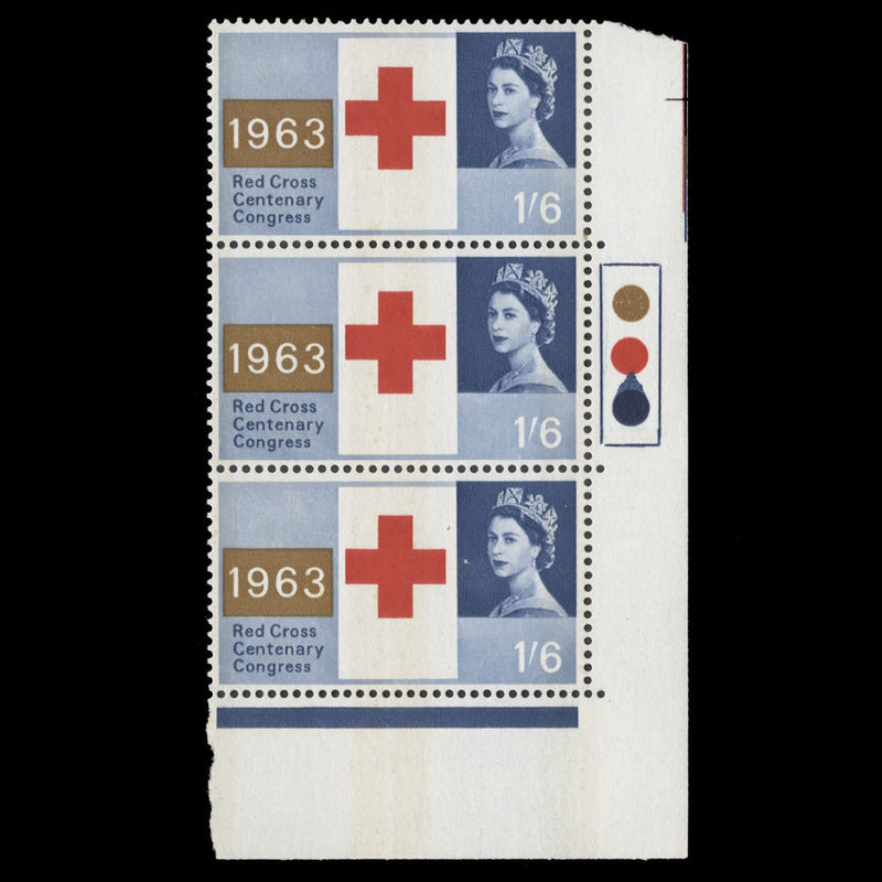 Great Britain 1963 (MNH) 1s6d Red Cross Centenary phosphor traffic light strip