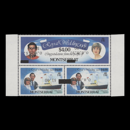 Montserrat 1982 (Variety) Royal Wedding officials with inverted overprint