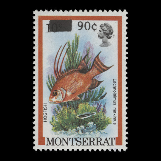 Montserrat 1983 (Variety) 90c/10c Hogfish with wrong surcharge