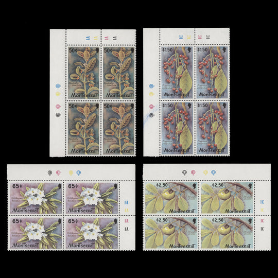Montserrat 1982 (MNH) Plant Life traffic light/plate blocks