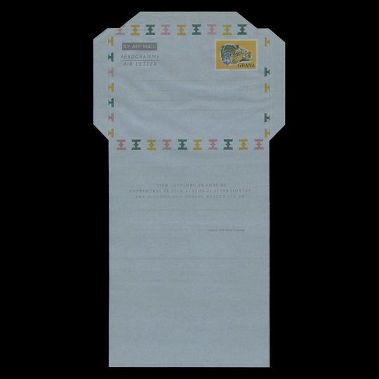 Ghana 1970 (Variety) 9np Chameleon Aerogramme, weak black and red