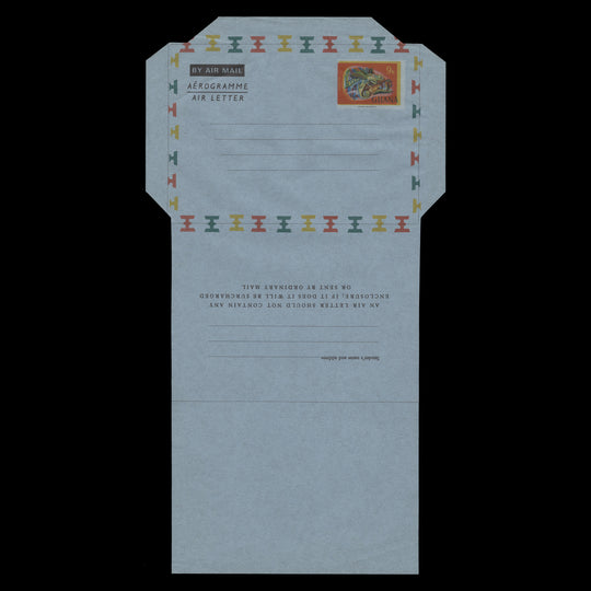 Ghana 1970 (Variety) 9np Chameleon Aerogramme, multiple minor shifts