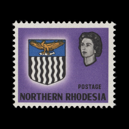 Northern Rhodesia 1963 (Variety) ½d Arms missing black
