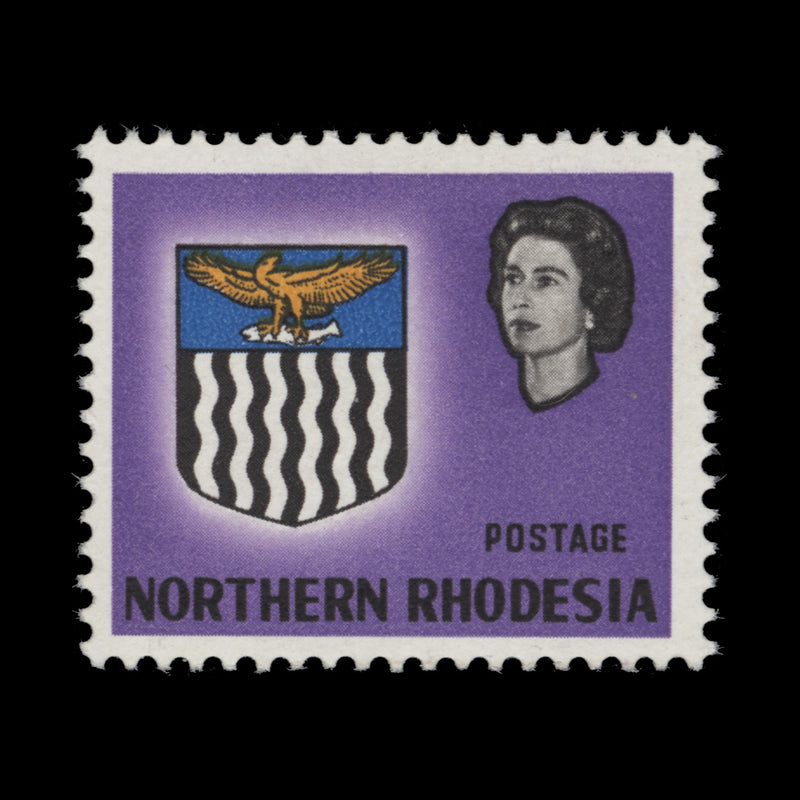 Northern Rhodesia 1963 (Error) ½d Arms missing black