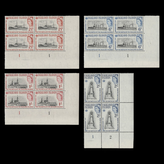 Falkland Islands 1964 (MNH) Battle of Falkland Islands plate blocks