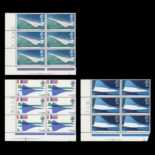 Great Britain 1969 (MNH) First Flight of Concorde cylinder blocks