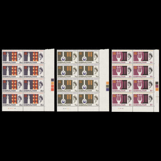Gibraltar 1966 (MNH) UNESCO Anniversary plate blocks