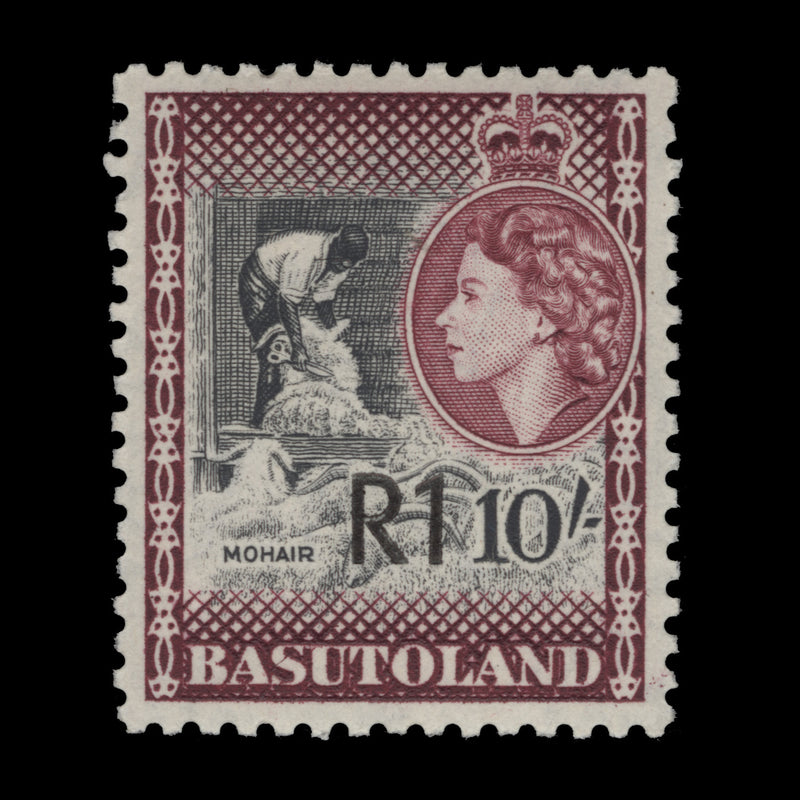 Basutoland 1961 (MLH) R1/10s Mohair with type II surcharge