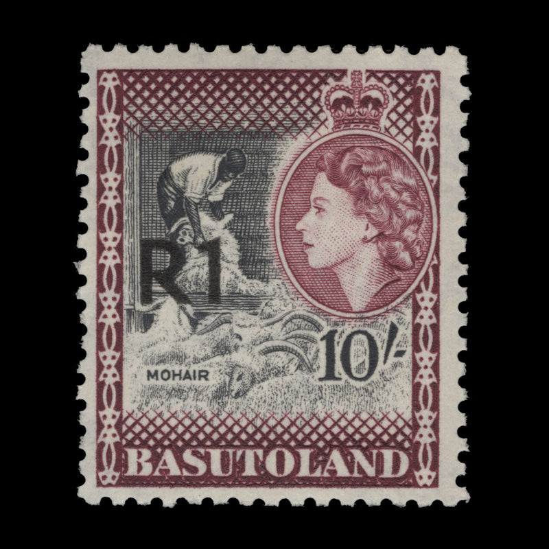Basutoland 1961 (MLH) R1/10s Mohair with type I surcharge