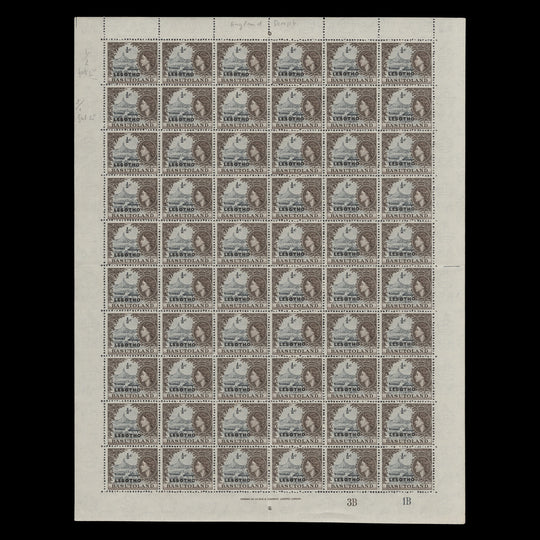 Lesotho 1966 (MNH) ½c Qiloane plate 3B–1B pane