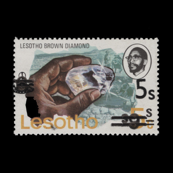 Lesotho 1980 (Variety) 5s/6s/5c Brown Diamond with double surcharge