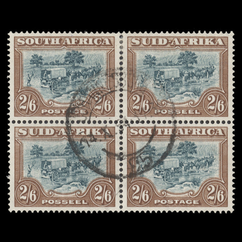 South Africa 1949 (Used) 2s 6d Ox Wagon block