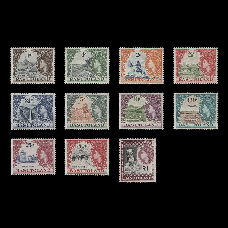 Basutoland 1961-63 (MLH) Decimal Definitives, script CA watermark