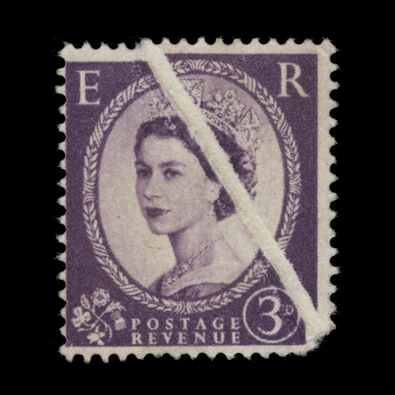 Great Britain 1958 (Variety) 3d Deep Lilac with pre-printing paper crease