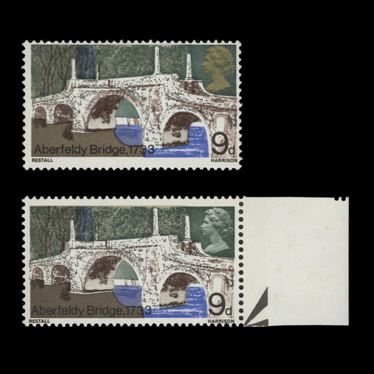 Great Britain 1968 (Variety) 9d British Bridges missing gold