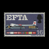 Great Britain 1967 (Error) 1s6d EFTA phosphor missing new blue