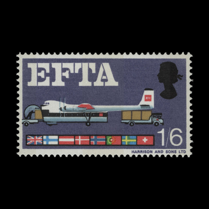 Great Britain 1967 (Variety) 1s6d EFTA phosphor missing new blue