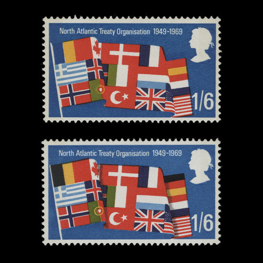 Great Britain 1969 (Variety) 1s6d Anniversaries missing black