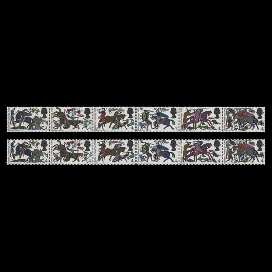 Great Britain 1966 (Variety) 4d Hastings ord strip with olive-green shift