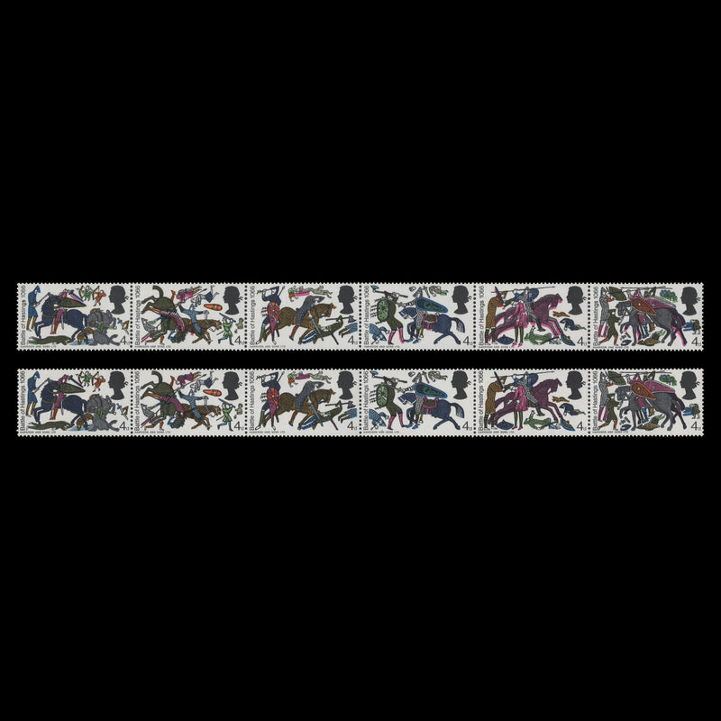 Great Britain 1966 (Variety) 4d Hastings ordinary strip with magenta shift