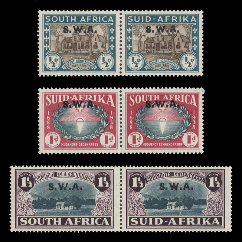South West Africa 1939 (MNH) Huguenot Commemoration pairs