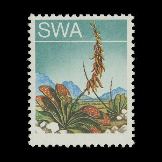 South West Africa 1973 (Variety) 10c Gasteria Pillansii missing black. SG249a