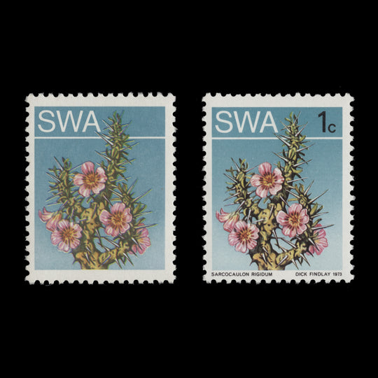 South West Africa 1973 (Variety) 1c Sarcocaulon Rigidum missing black. SG241a