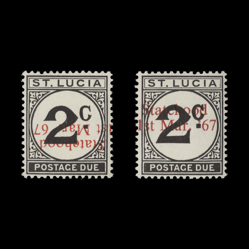 Saint Lucia 1967 (Variety) 2c Postage Due