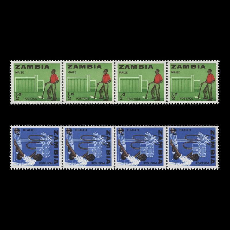 Zambia 1964 (MNH) Definitives coil-join strips