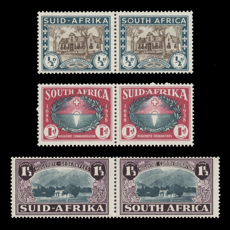 South Africa 1939 (MNH) Huguenot Commemoration pairs