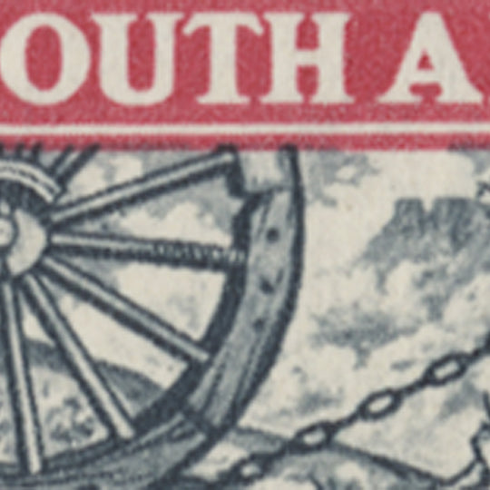 South Africa 1938 (MNH) 1d Voortrekker Commemoration pair, wheel flaw