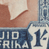 South Africa 1937 (MNH) 1s Coronation pair with damaged 'K' flaw