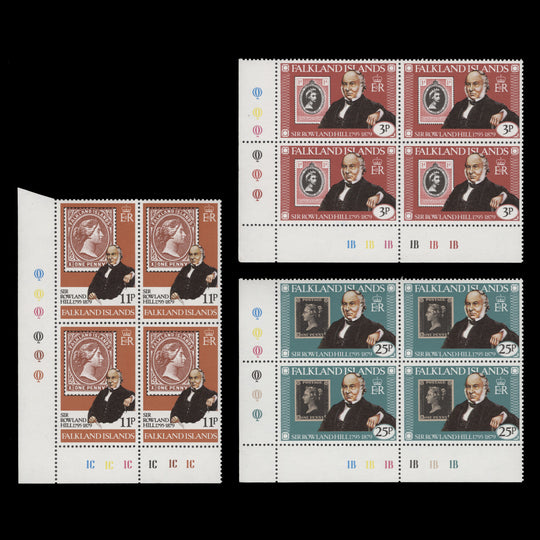 Falkland Islands 1979 (MNH) Rowland Hill Death Centenary plate blocks