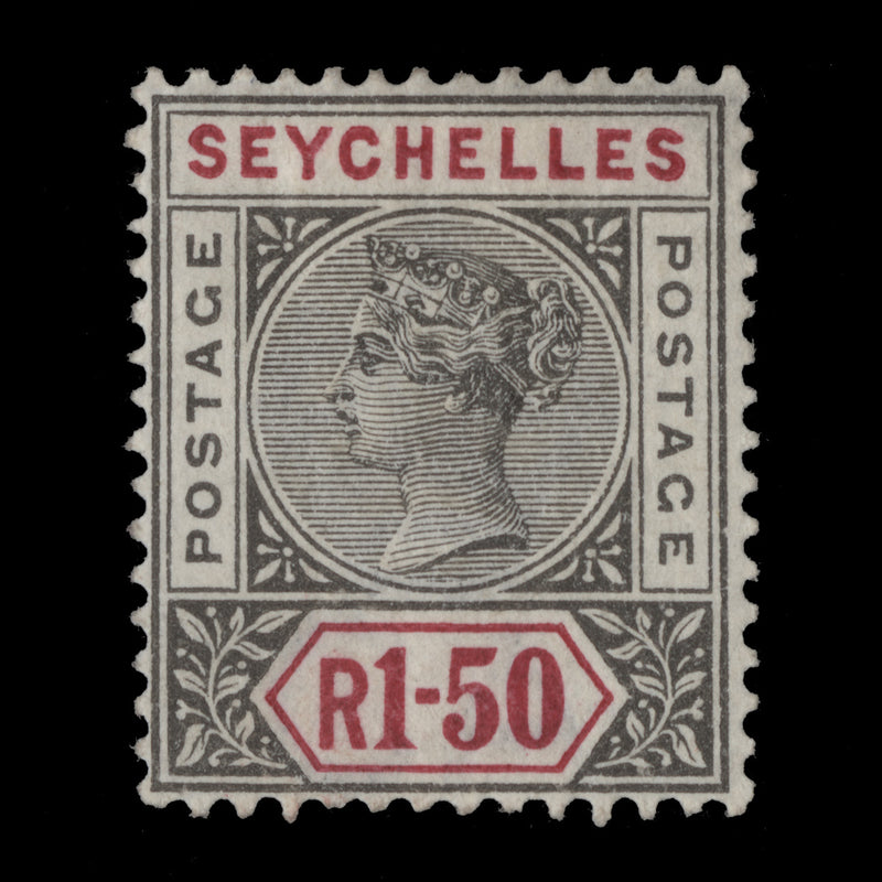 Seychelles 1900 (Unused) R1.50 Grey & Carmine