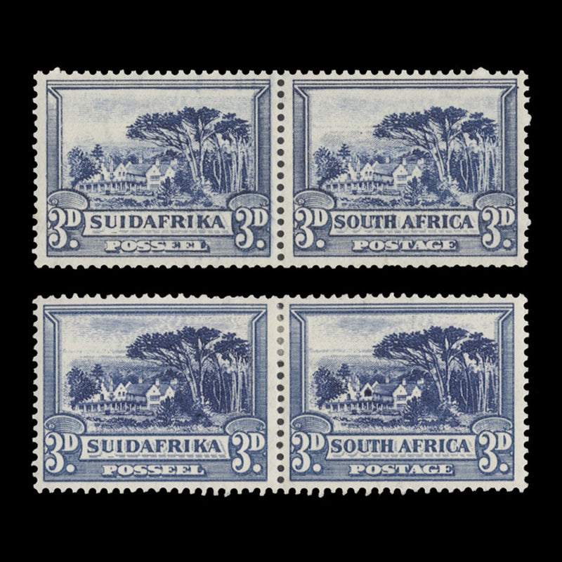 South Africa 1933 (MMH) 3d Groot Schuur pair with window flaw