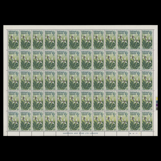 Falkland Islands 1972 (MNH) 2p Dog Orchid sheet of 60 stamps