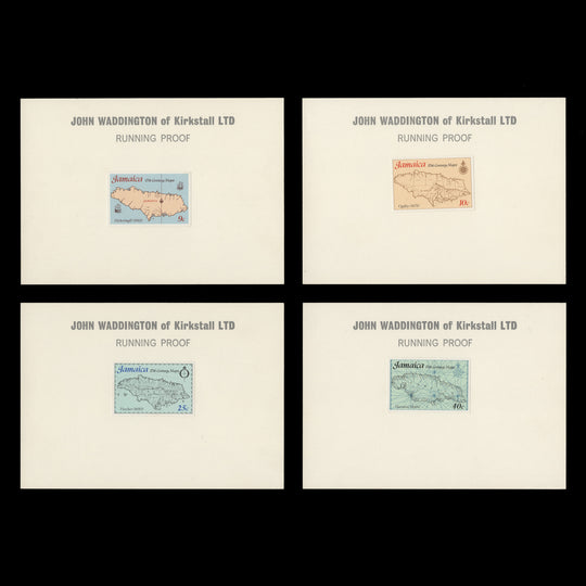 Jamaica 1977 Seventeenth Century Maps imperf running proofs