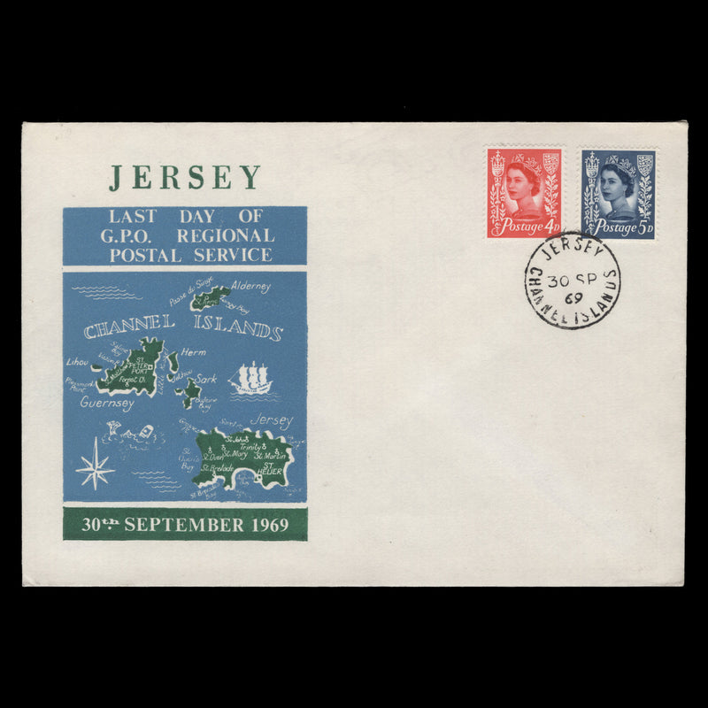 Jersey 1969 (Used) Definitives last day cover