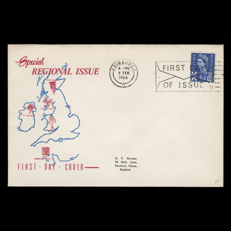 Scotland 1966 (FDC) 4d Ultramarine