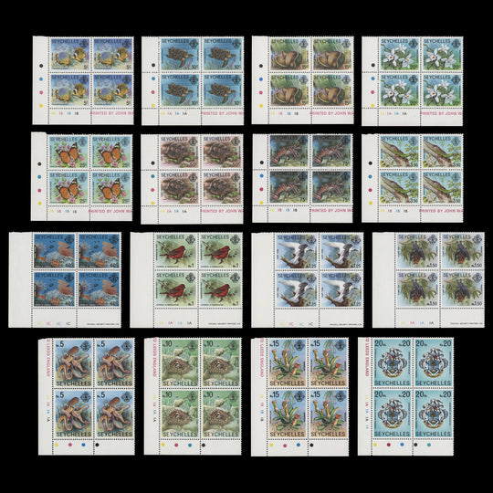 Seychelles 1977 (MNH) Flora & Fauna Definitives plate blocks