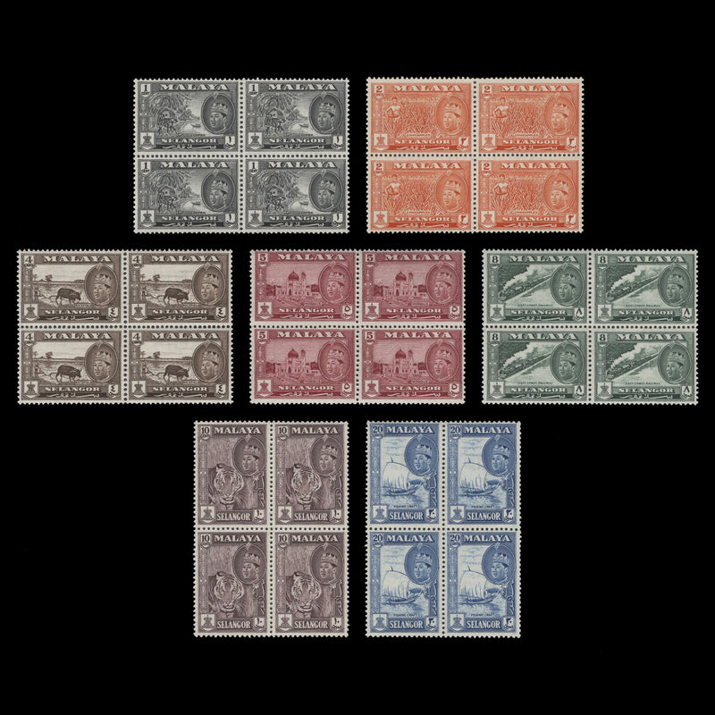 Selangor 1961 (MNH) Definitives blocks