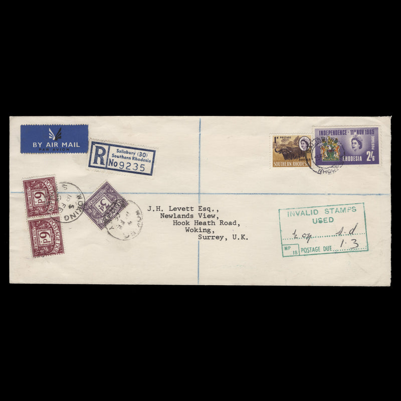 Rhodesia 1965 (Used) 2s6d Independence on cover