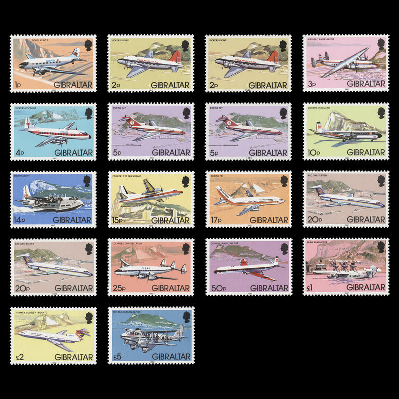 Gibraltar 1982-87 (MNH) Aircraft Definitives